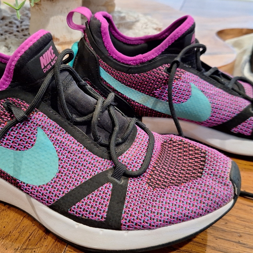 Nike Black and Pink Sneakers with Blue Accents